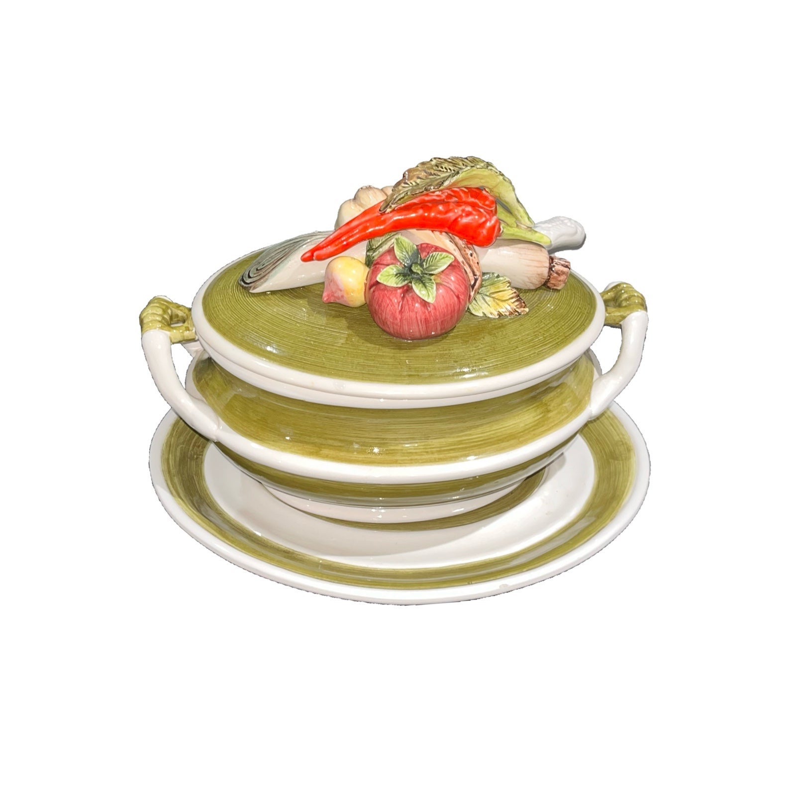 Arnart 5th Avenue Garden Harvest Soup Tureen Set Complete 4Pc Rare Vintage