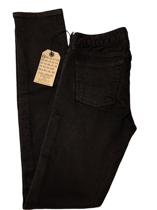 Womens Black Civilianaire Slim Stretch Jeans ~ Size 24 NWT