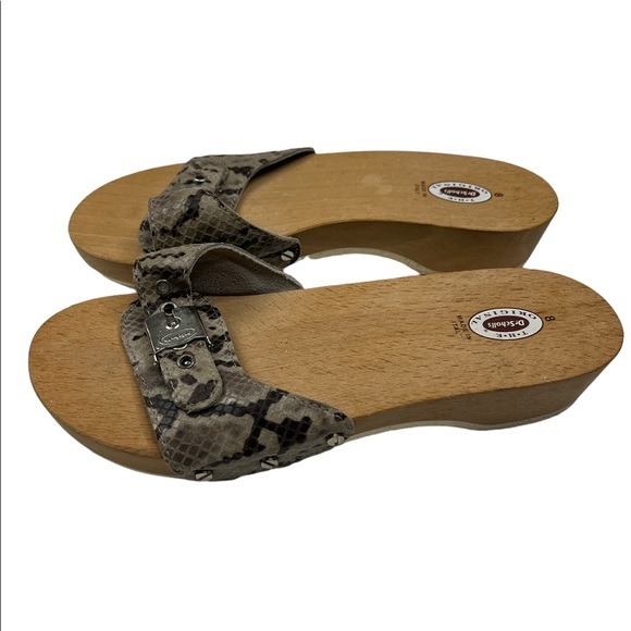 Dr Scholl’s the original wood clog sandals size 8 Brown Snakeskin
