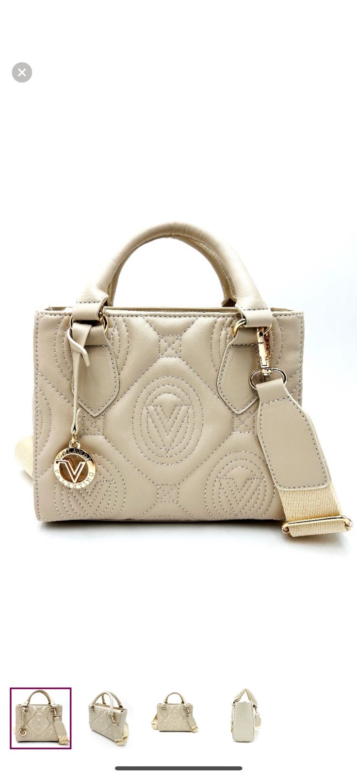 Valentino Orlandi Midsize Tote / crossbody Bag Beige Handbag