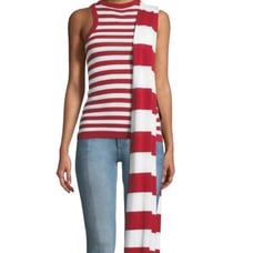 NWT Victoria Tomas Draped One Shoulder Strip Top Size 42 -US 6