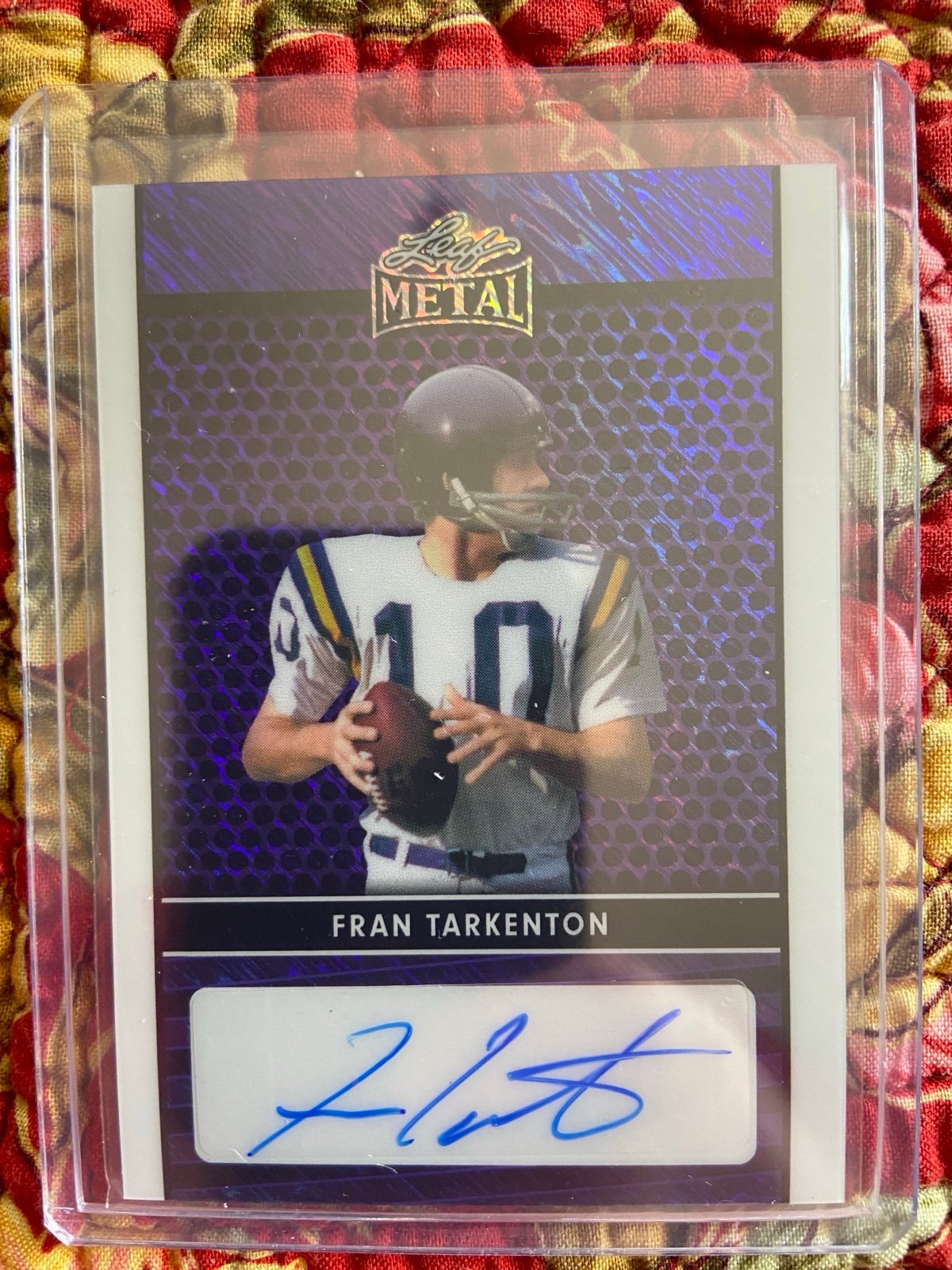 2024 LEAF METAL PURPLE FRAN TARKENTON AUTOGRAPH HOF! NUMBER 5 OF 7 MADE!