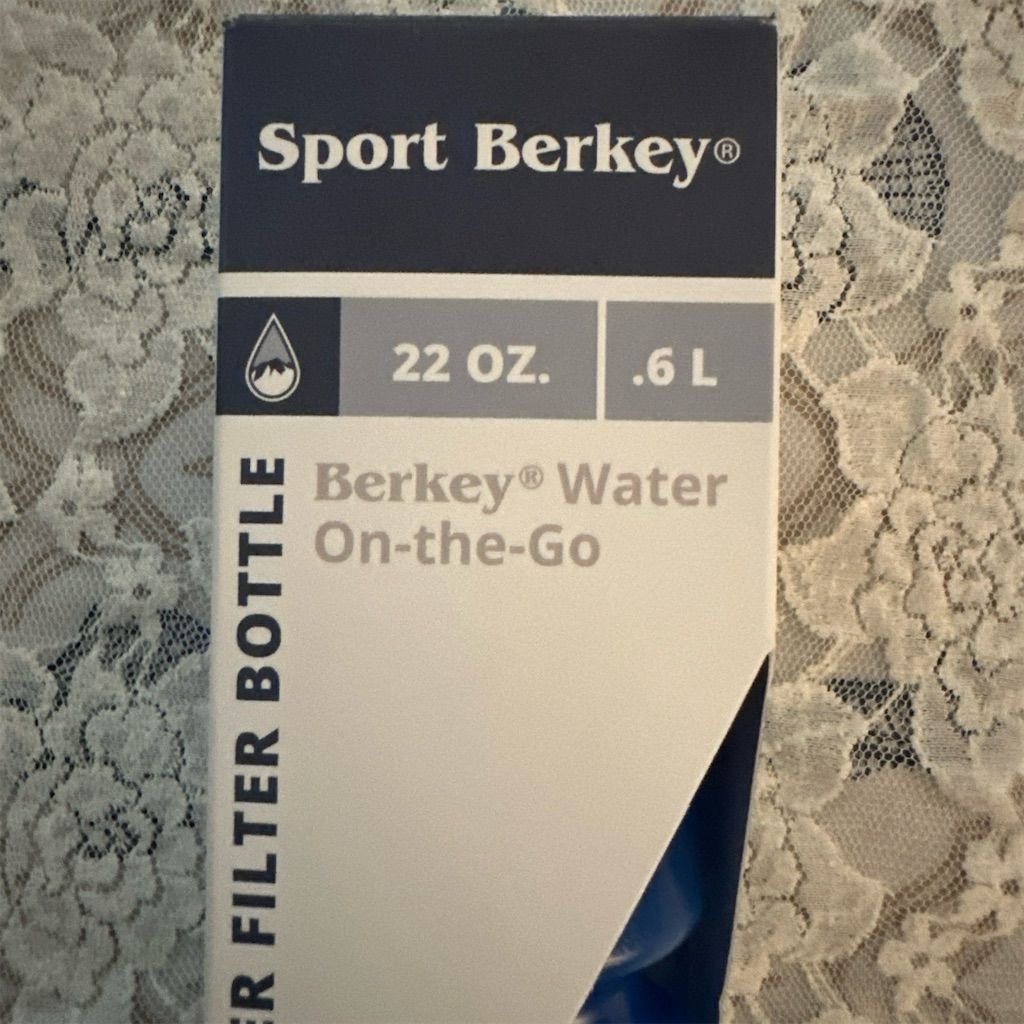 Sport Berkey 22 oz Water Filter Bottle Blue Carbon Filtration