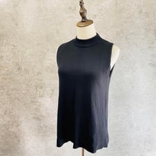 Global Work / Knit Vest / M / High Neck Thin Sleeveless Black