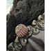Vintage 50s Black Faux Fur Capelet With Satin Trim & Ornate Clasp