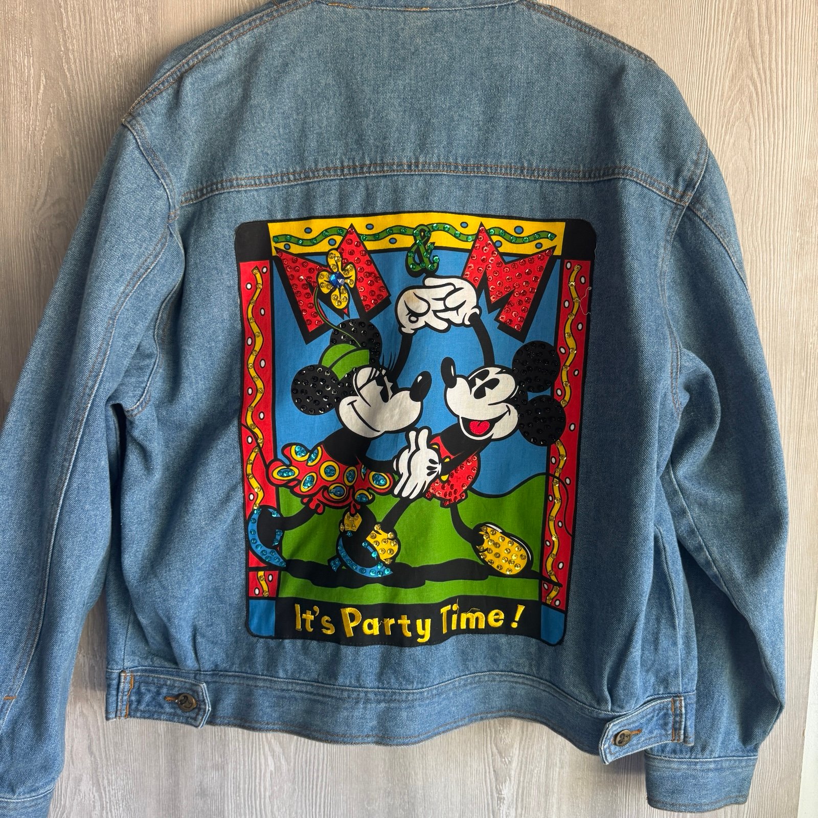 Vintage 90’s Disney Mickey & Co Denim Jacket “It’s Party Time” - Adult Large