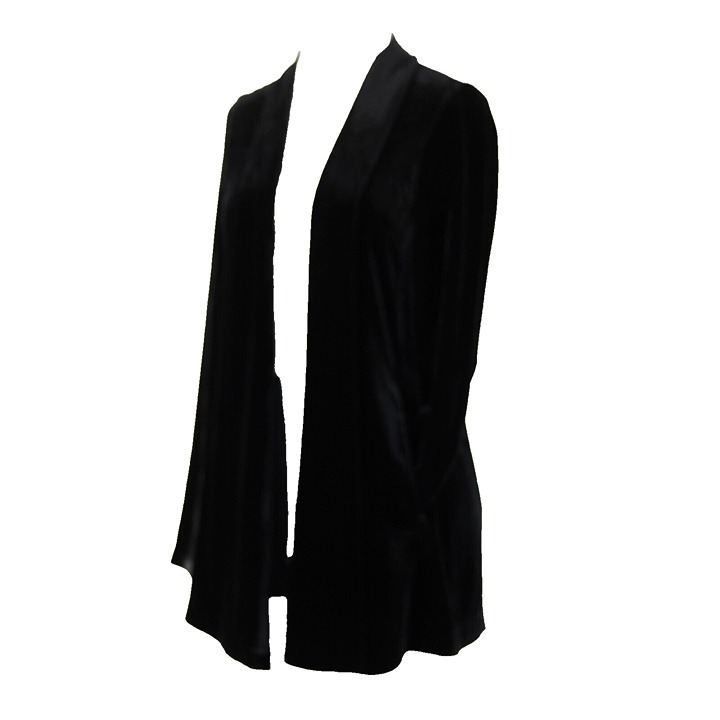 Eileen Fisher NEW 398 Sz PP Black Velour Rayon Silk Jacket Wrap