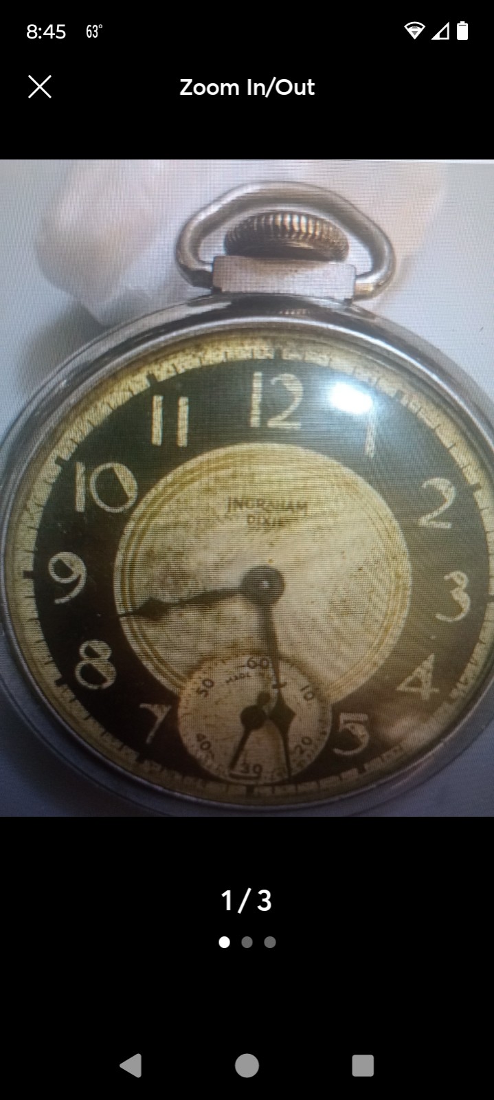 Rare vintage Ingraham Dixie pocket watch manual/mechanical 1950s