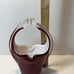 Art Glass Split Handle Cased Glass Basket Great Quality Polished Bottom Heavy