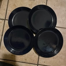 8 pcs Mainstays 4 diner plate & 4 10.5 & 4 salad plate Blue Swirl Stoneware