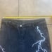 Vintage Y2k Baggy Washed faded wide leg Black denim Lightning Bolt size 32