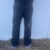 Vintage Y2k Baggy Washed faded wide leg Black denim Lightning Bolt size 32