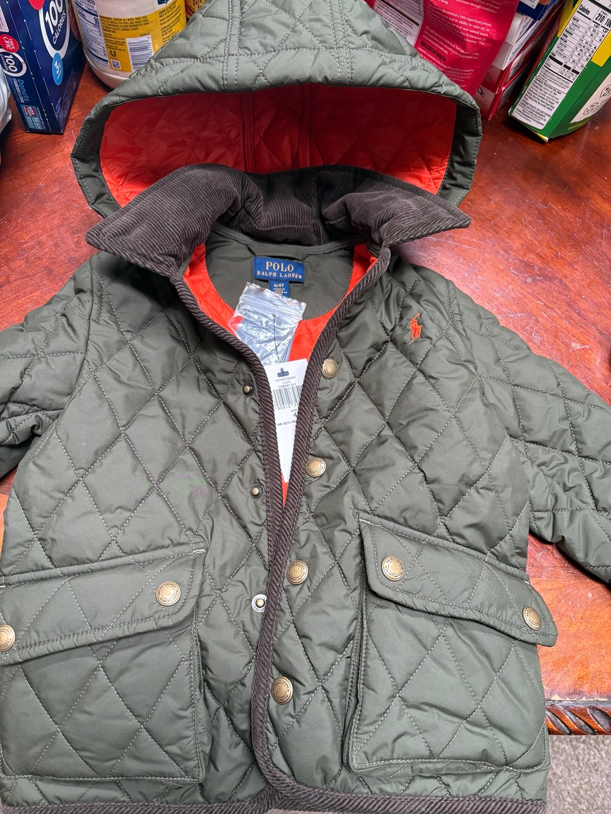 Toddler boys Polo Ralph Lauren jacket coat with hood NEW