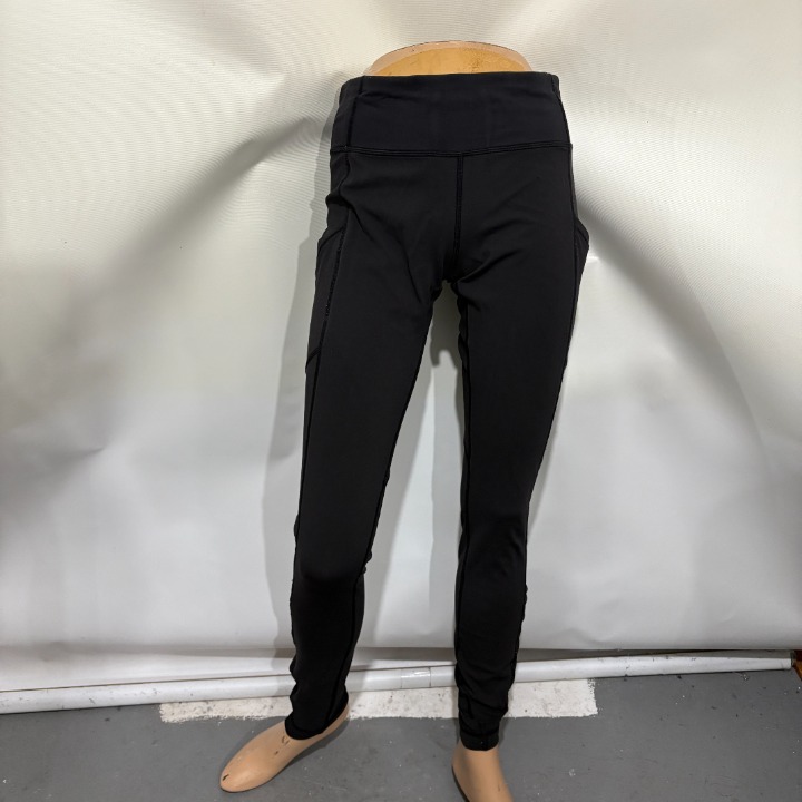 Lululemon 6 Black Yoga High Rise Leggings Pants 3 Pockets