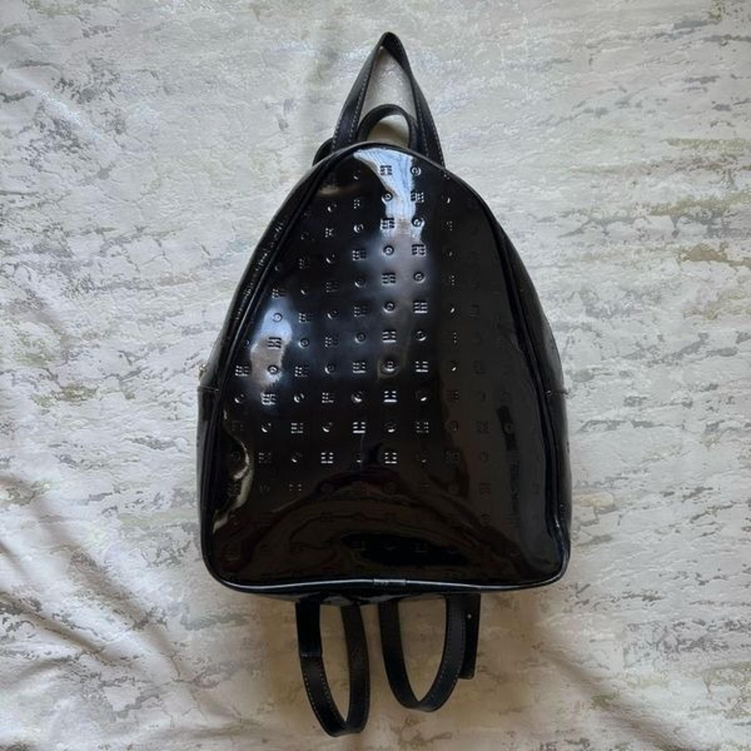 Arcadia Black Patent Mini Back Pack READ DESCRIPTION
