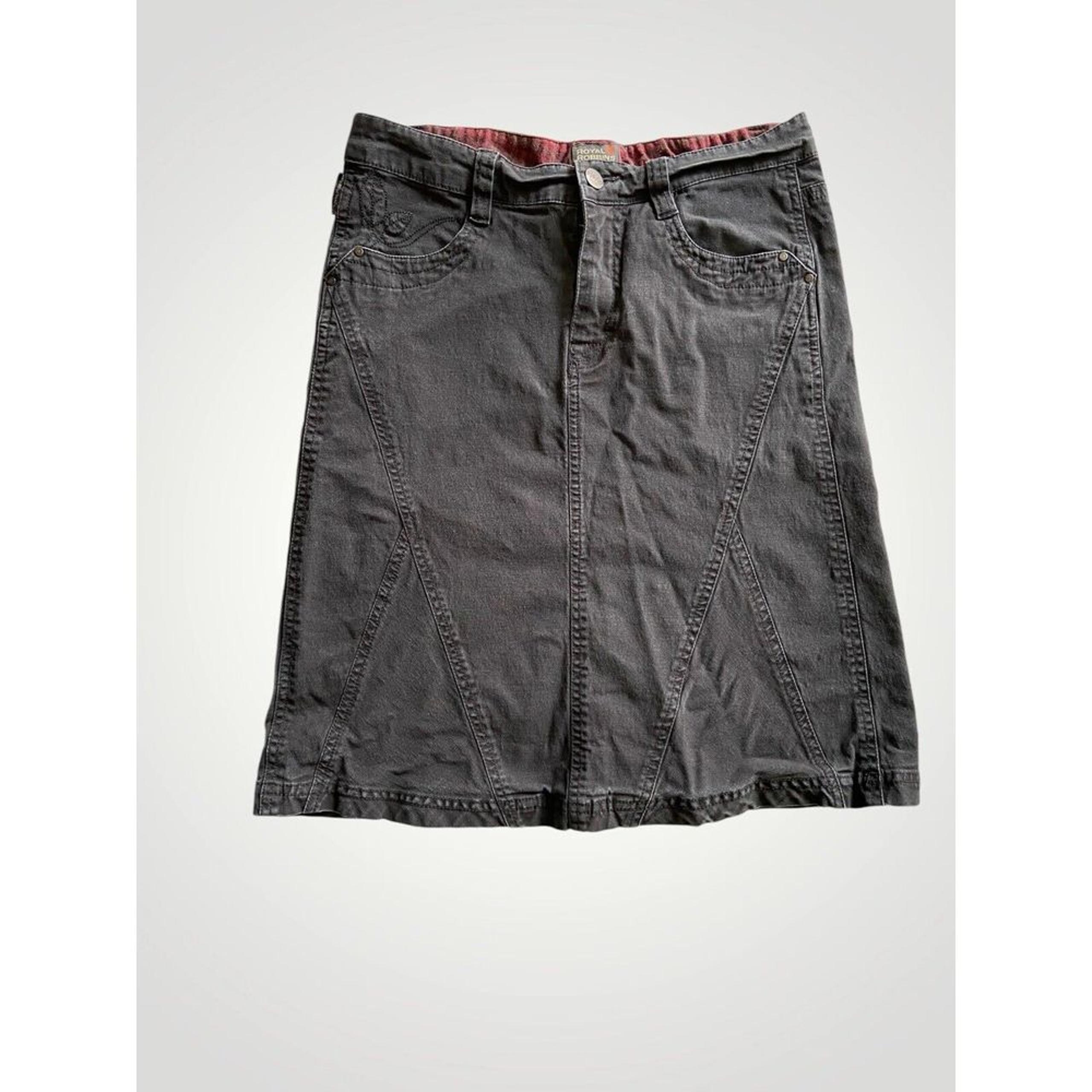 Royal Robbins Canvas Skirt A-Line Black Charcoal Women's Size 4 Pockets