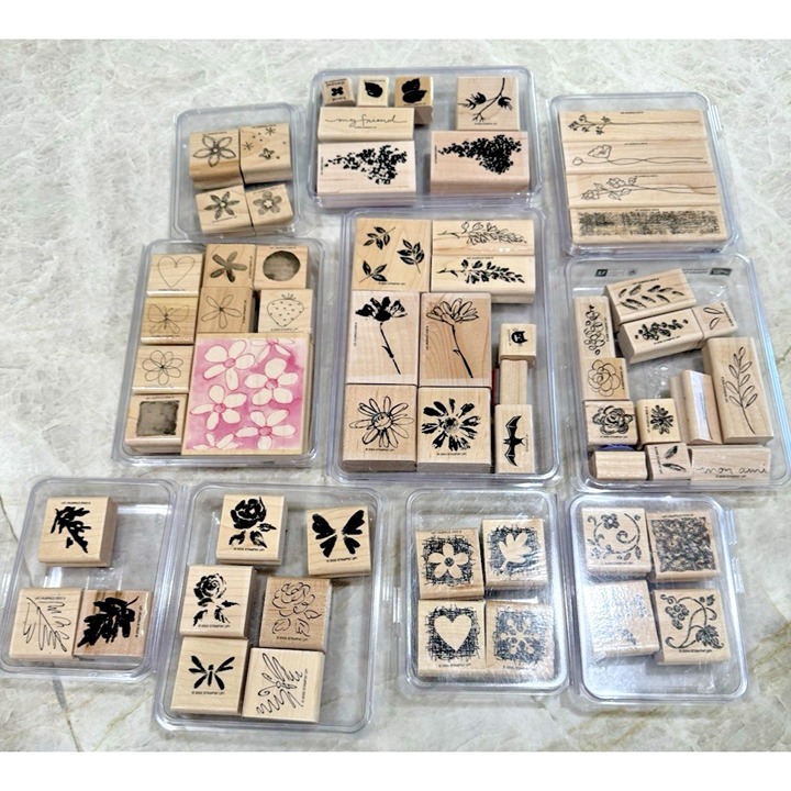 Lot of 10 SETS Stampin' Up Stamps 63 Stamps Total! Many Unused! Nature Themed