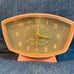 Vintage MCM 1956 General Electric Telechron Alarm Clock Atomic Design Pink