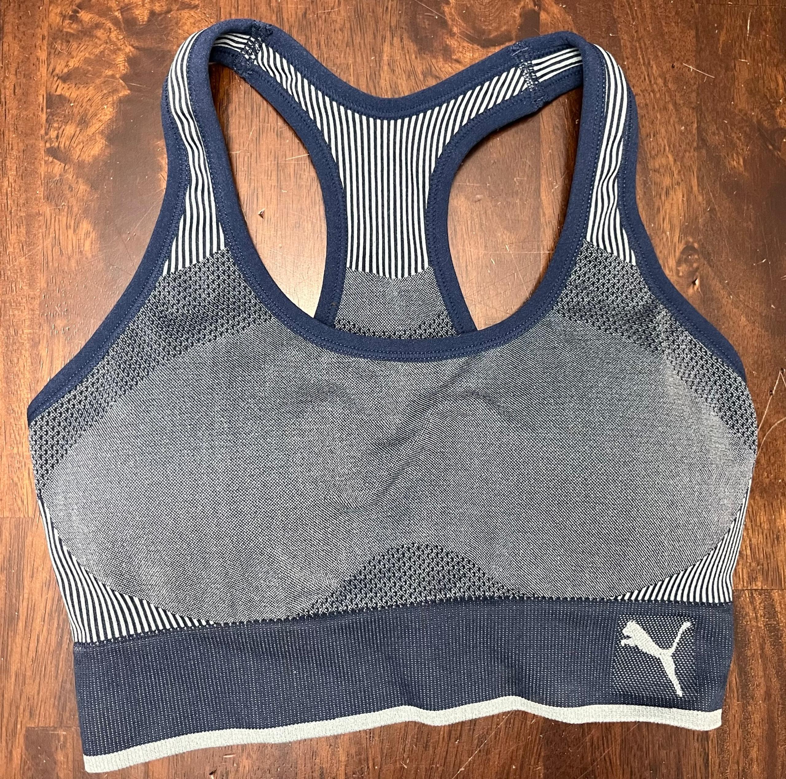 Puma Blue Padded Racerback Sports Bra Women’s Size Small