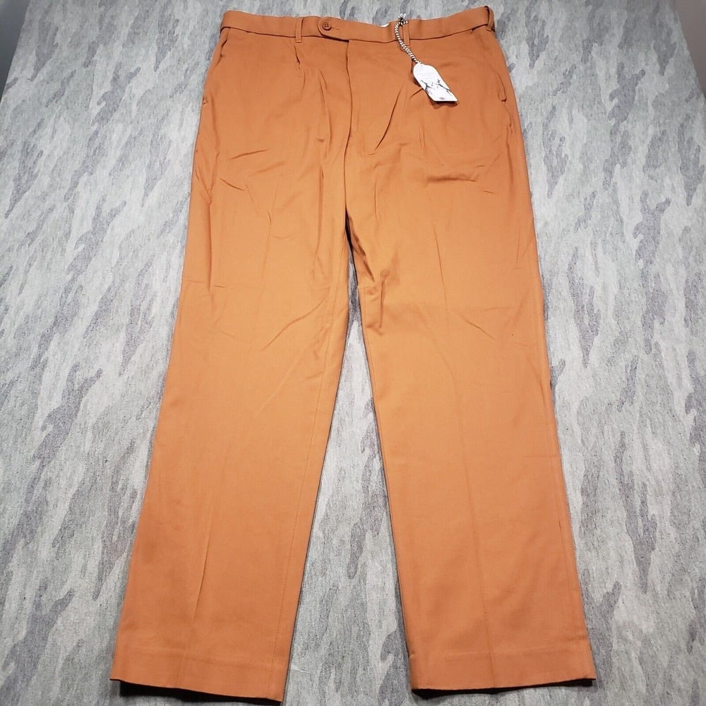 Peter Christian Pants Mens 40x31 Brown Pleated Front Cotton NWT