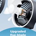 MiniChill Small USB Desk Fan 5'' with LED Light, 3 Speed Fan, 5-Blade