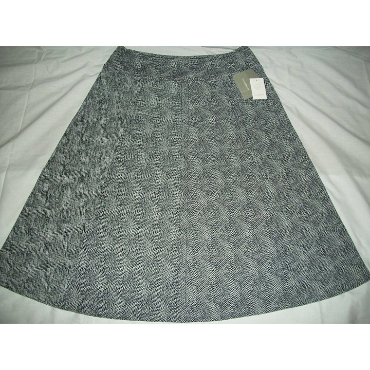 Women's Liz Claiborne Polka Dot Skirt Size L Black White Prop Waist