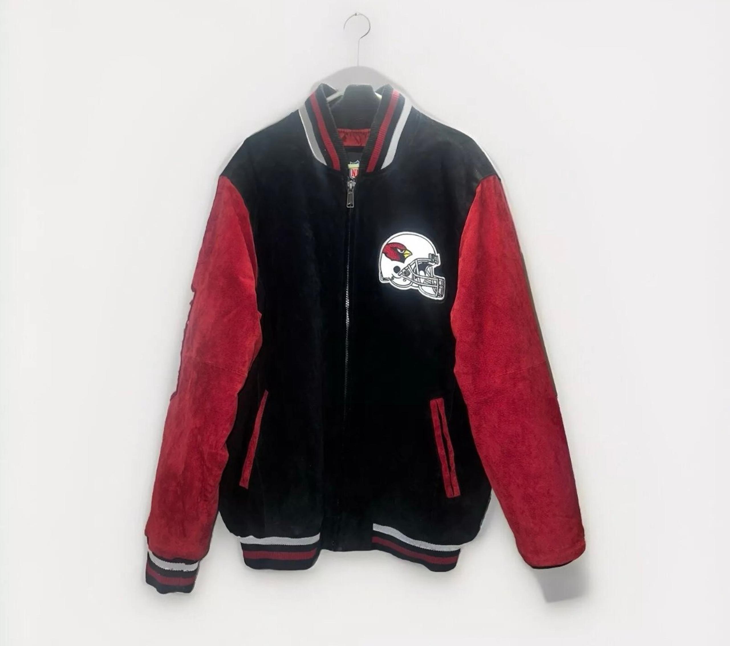 VTG NFL G-III Arizona Cardinals Bomber Jacket Size XL Suede Leather Embroider