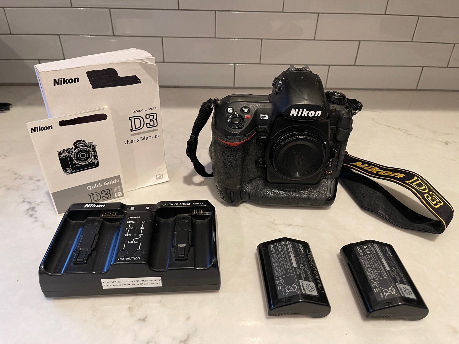 Nikon D3 digital camera + memory cards!