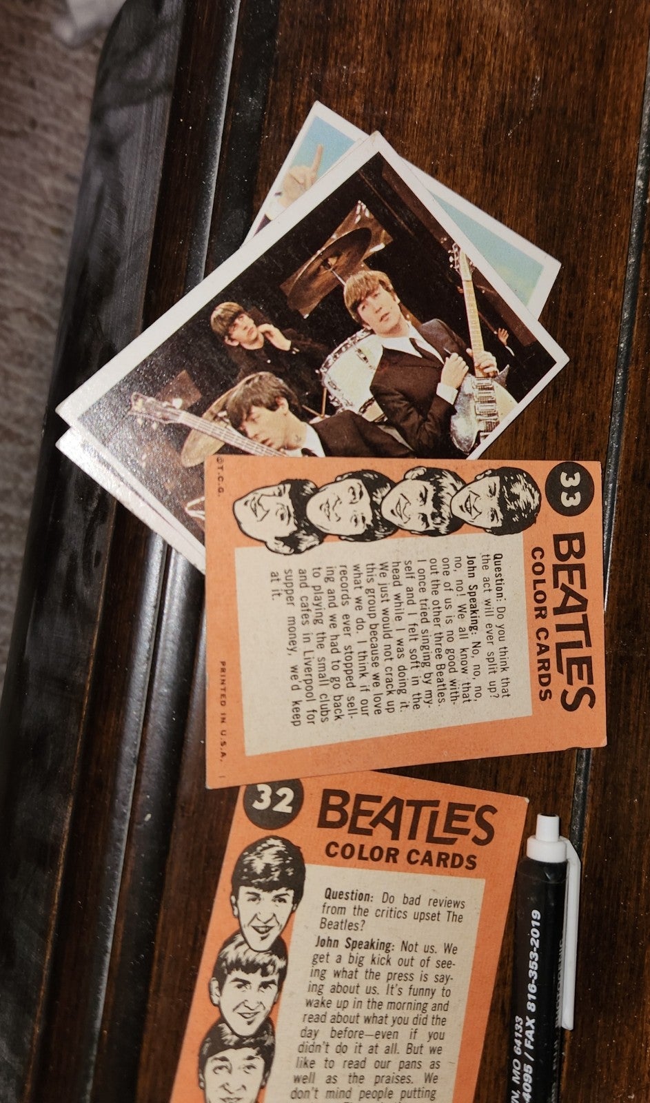 Beatles color cards and movie cards.