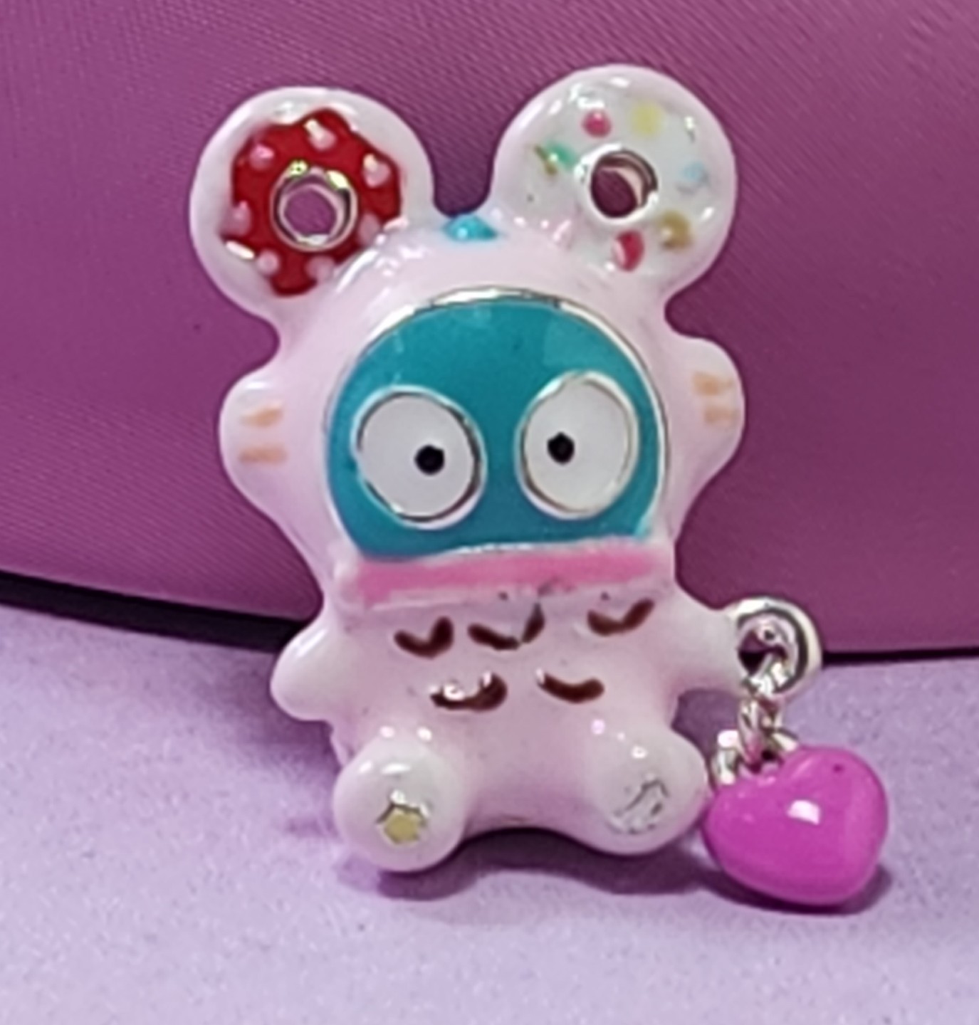 Adorable Hangyodon Pink Donut Sanrio Hello Kitty Charm Pendant Sanrio