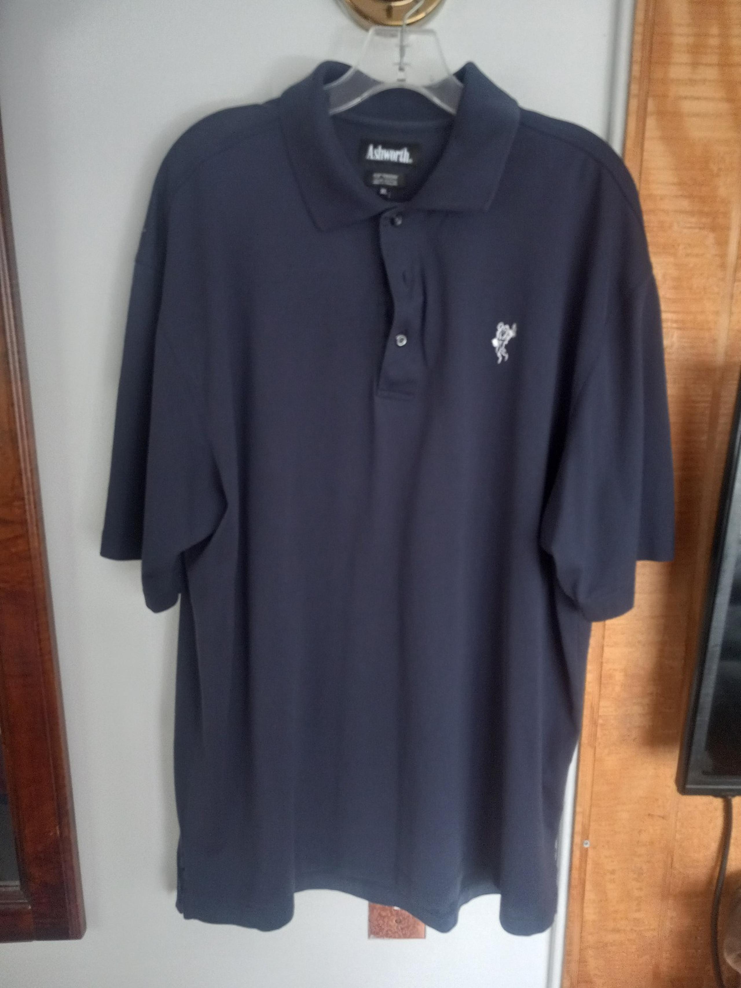 ASHWORTH Men's XL Black embroidered polo
