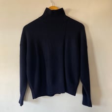 Vince Women's Wool & Cashmere Turtleneck Sweater in Navy Blue Size XS In excel