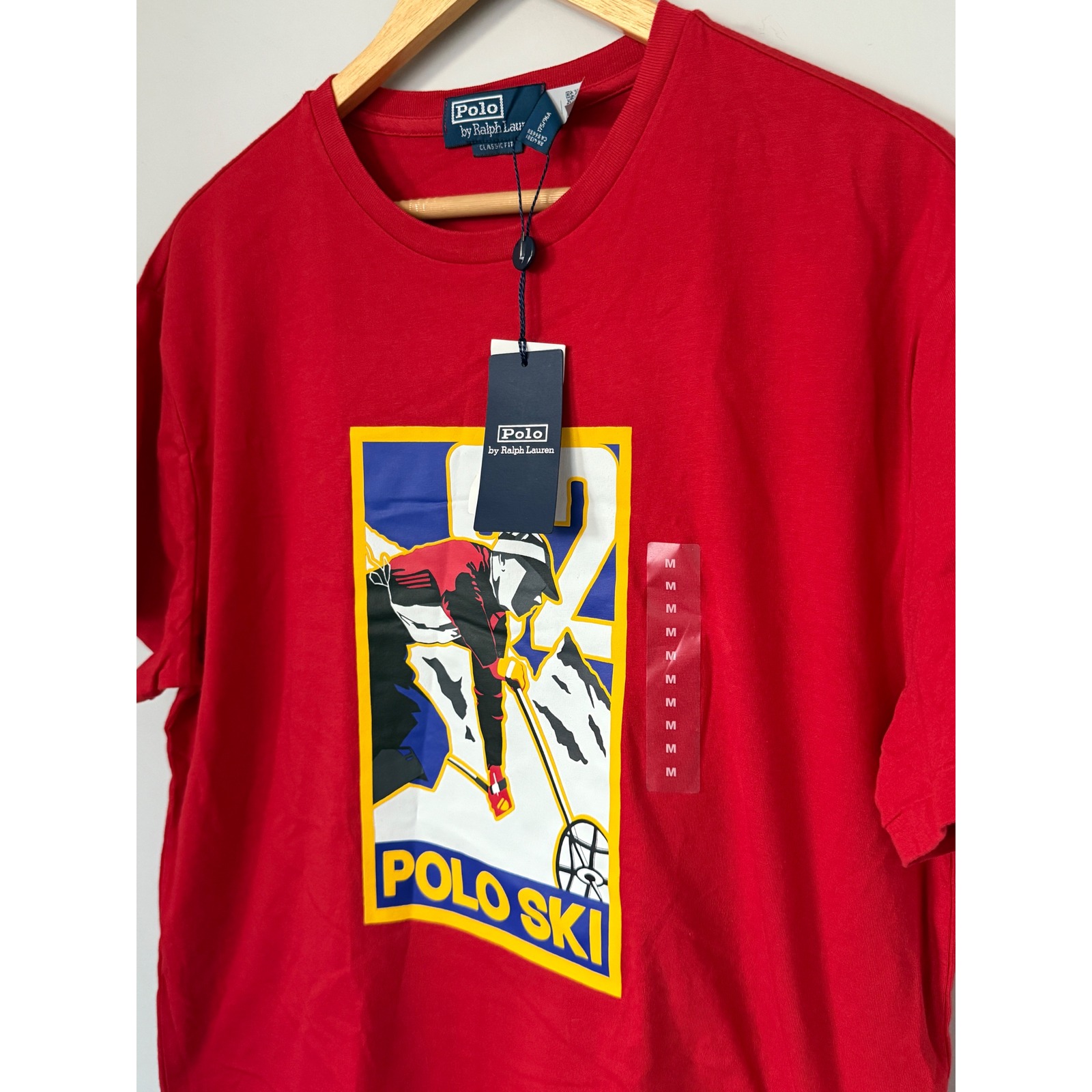 Polo Ralph Lauren Polo Ski Graphic T-Shirt Short Sleeve Red Cotton Medium