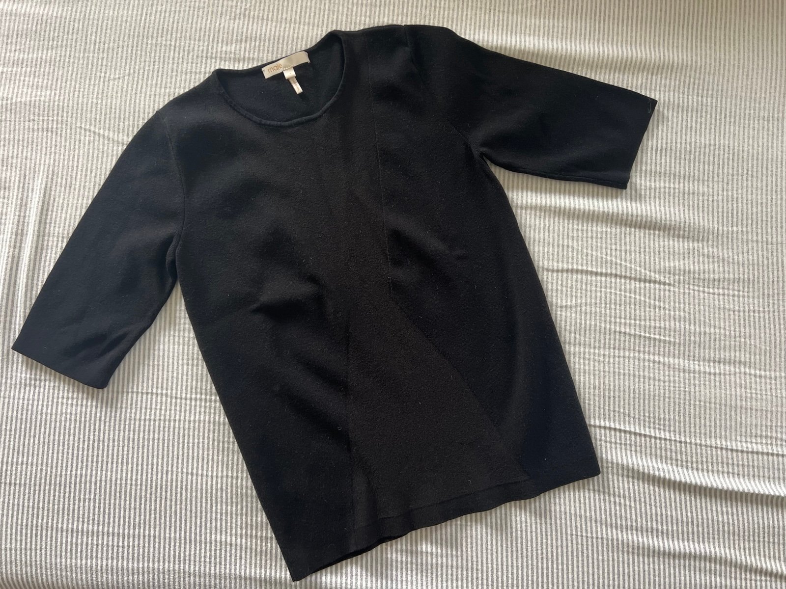 Maje knit black crewneck top