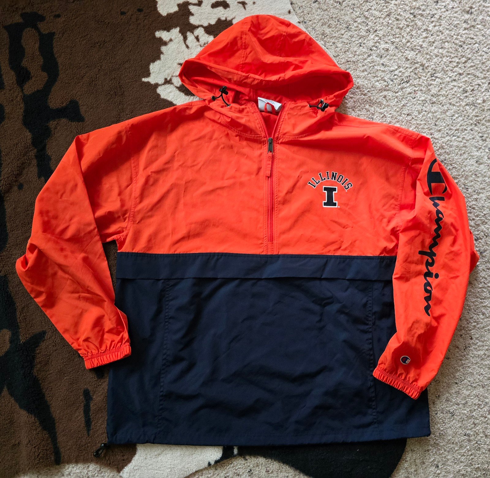 Champion pullover windbreaker, fighting illini