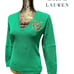 Ralph Lauren Sport woman Green V Neck Pullover Sweater Medium