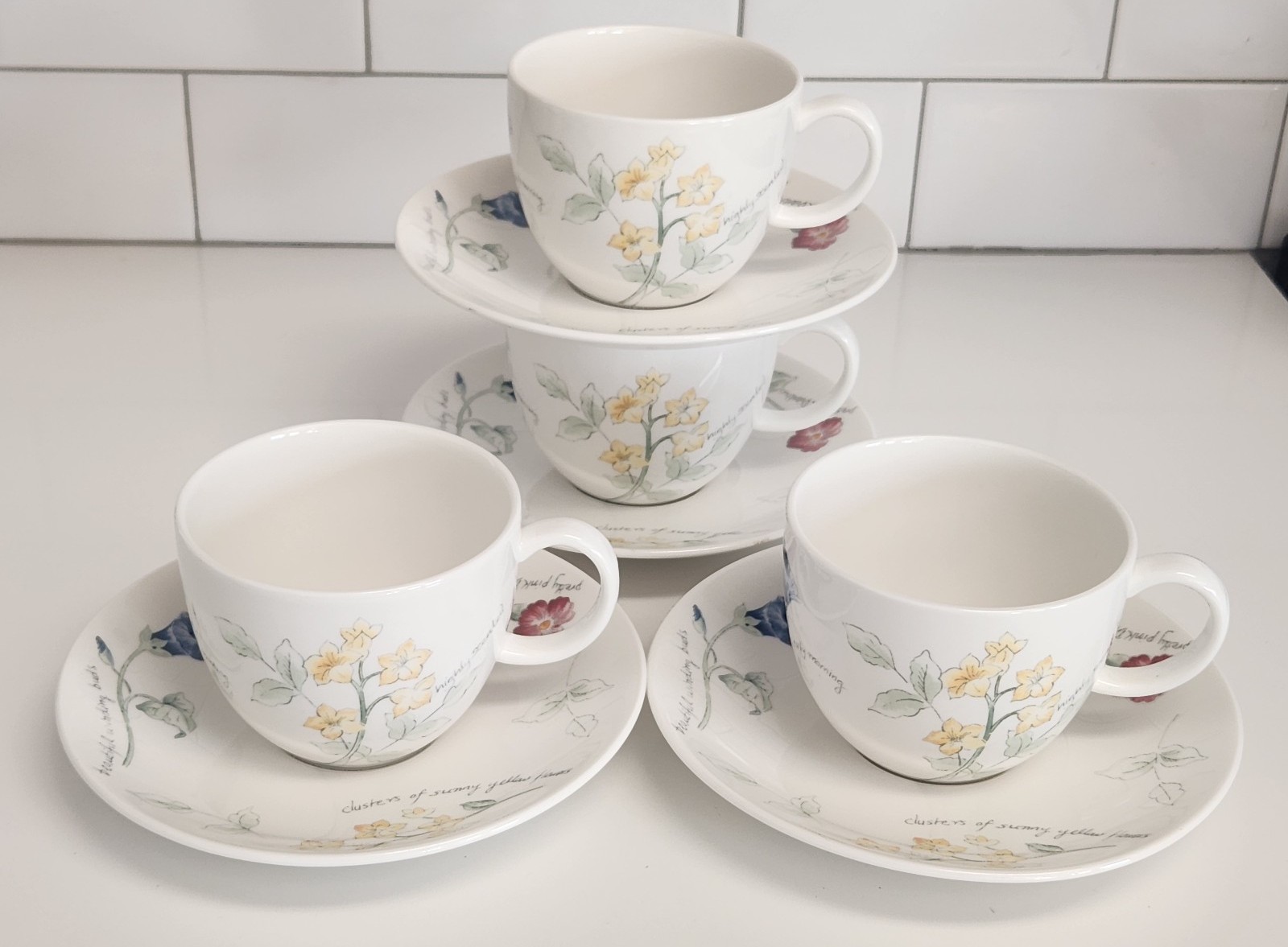 Lenox Artist Sketchbook Cup & Saucer Sets of 4