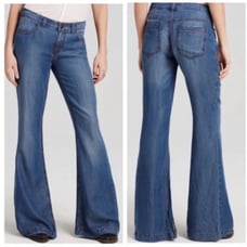 Free People Flare Jeans Tencel Denim Size 26 Mid Rise