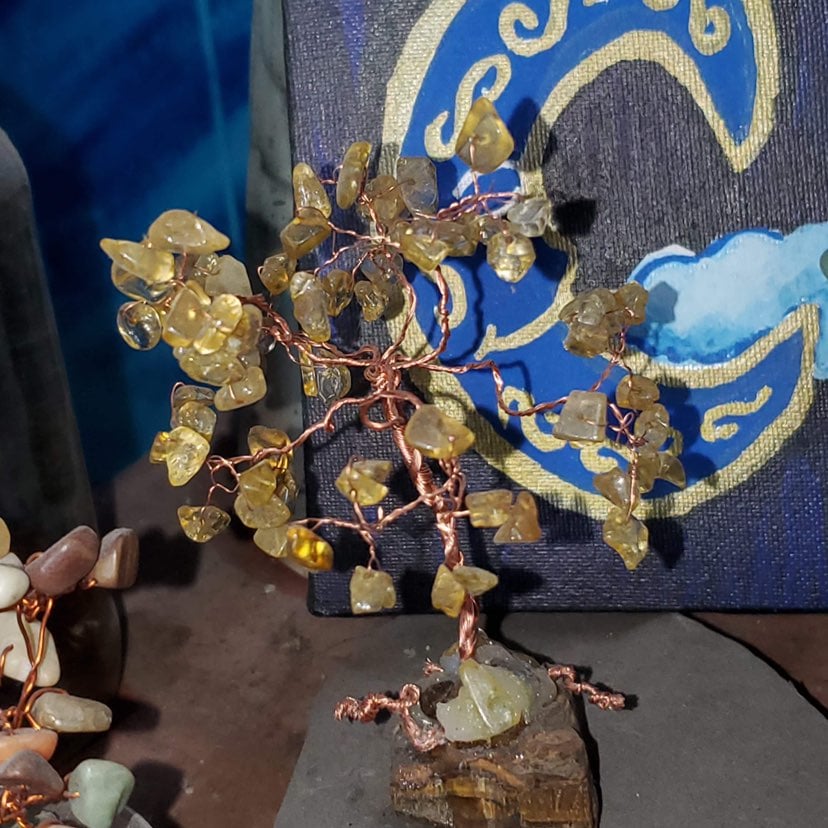 Yellow Citrine Handmade Real Crystal Tree