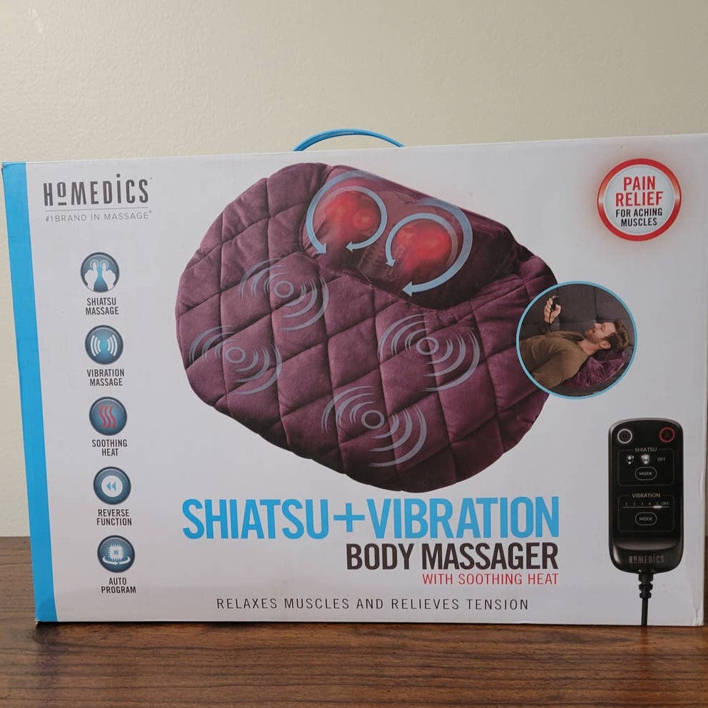 NIB Homedics Shiatsu + Vibration Body WITH HEAT Massager Relaxation Soothing