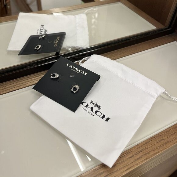 COACH SIGNATURE STUD EARRINGS F29824 SLV