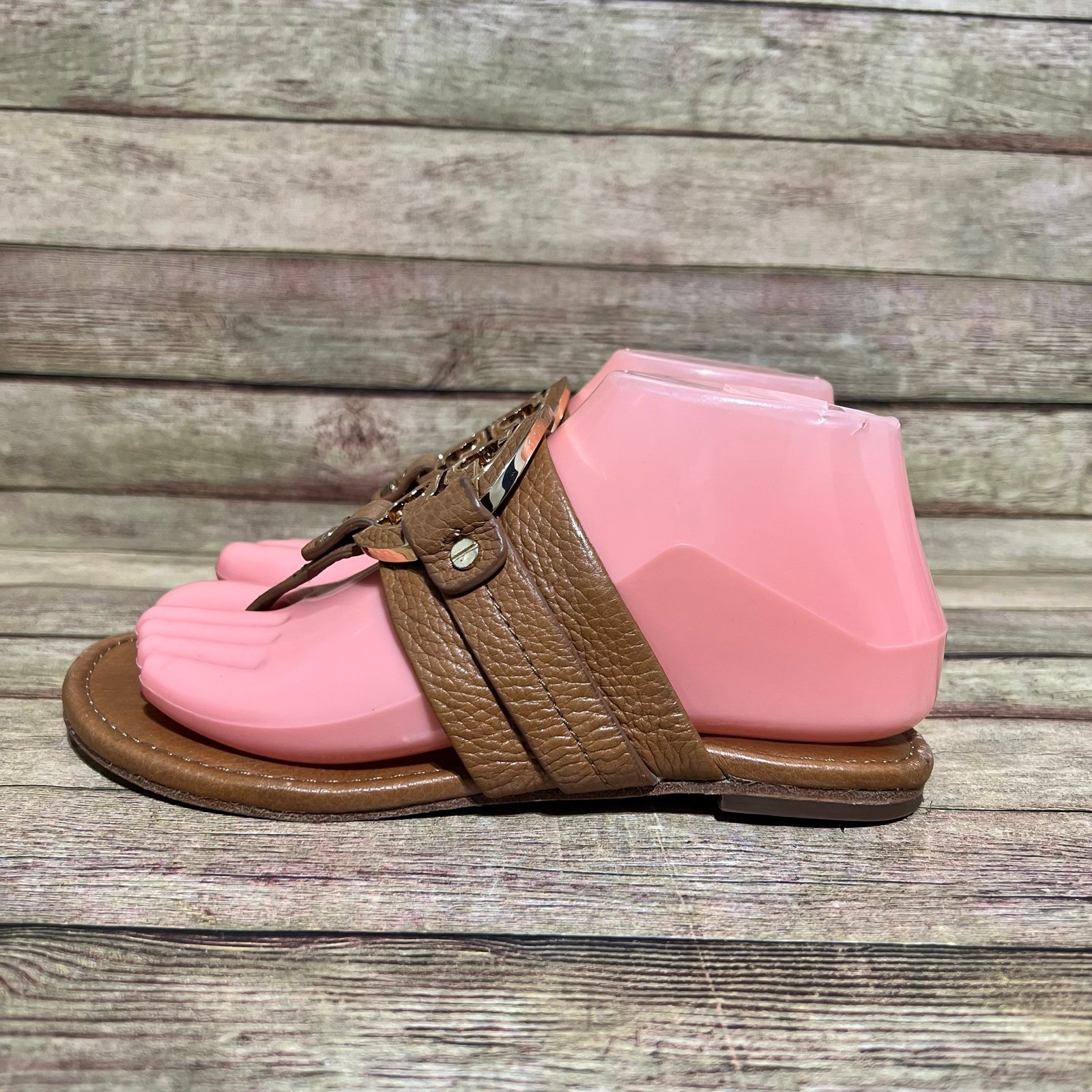 Tory Burch Brown Leather Amanda Sandals