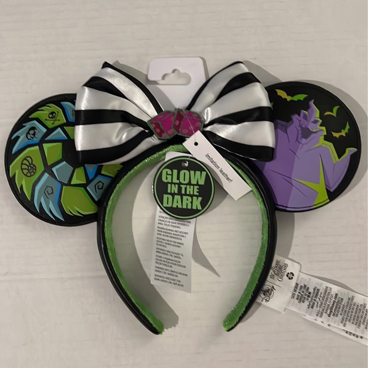 Disney Parks Oogie Boogie Glow in the Dark Ears NWT