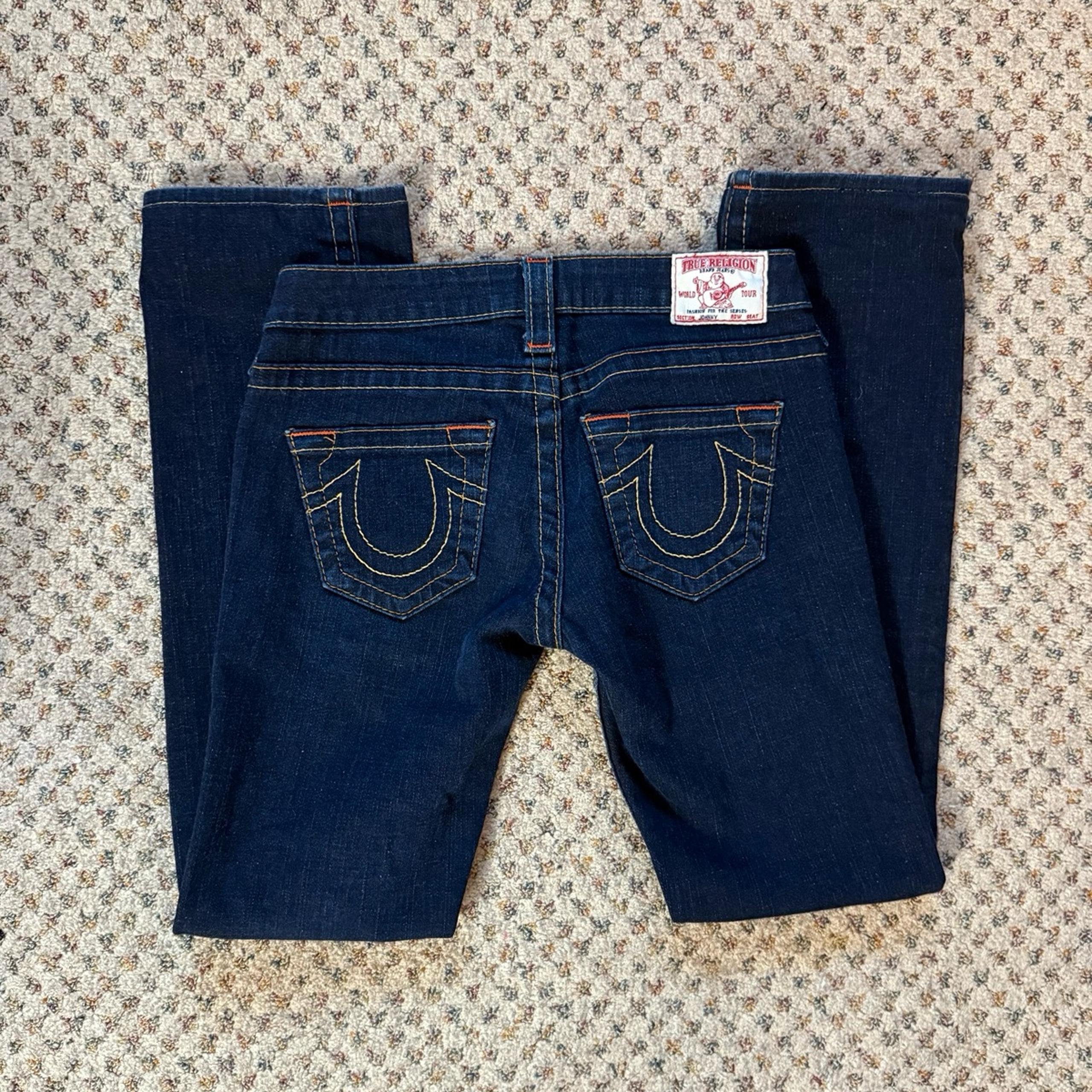 True Religion navy blue low waisted jeans