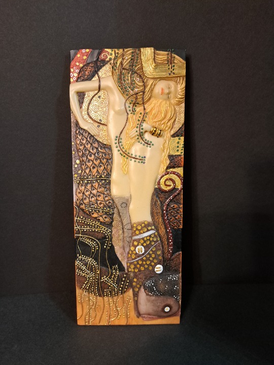 Klimt Water Serpents Relief Sculpture