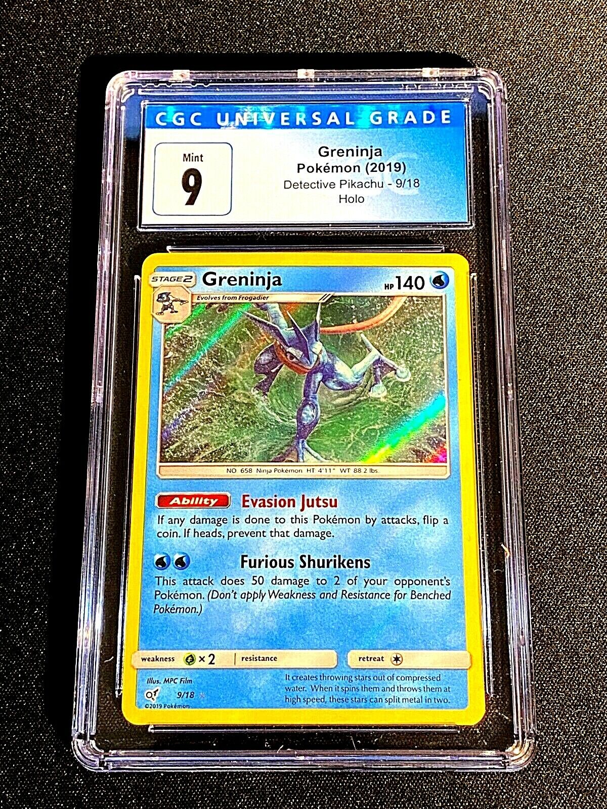 POKÉMON TCG 2019 PIKACHU DETECTIVE GRENINJA 9/18 HOLO CGC 9 MINT G2138