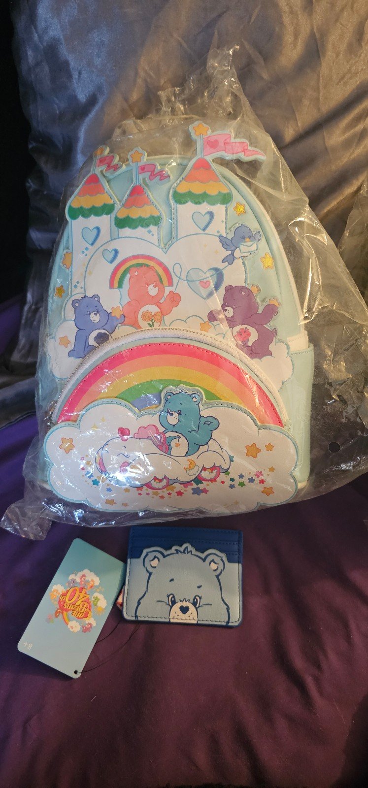Loungefly Care Bears backpack and cardhloder