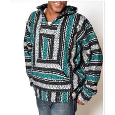 NWOT Veracruz Mexican Baja Hoodie Surfers Dream Skater Rug Jacket Made Mexico XL