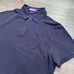 Ralph Lauren Polo Shirt Large Blue Purple Label Zip Placket Pique Sport Italy