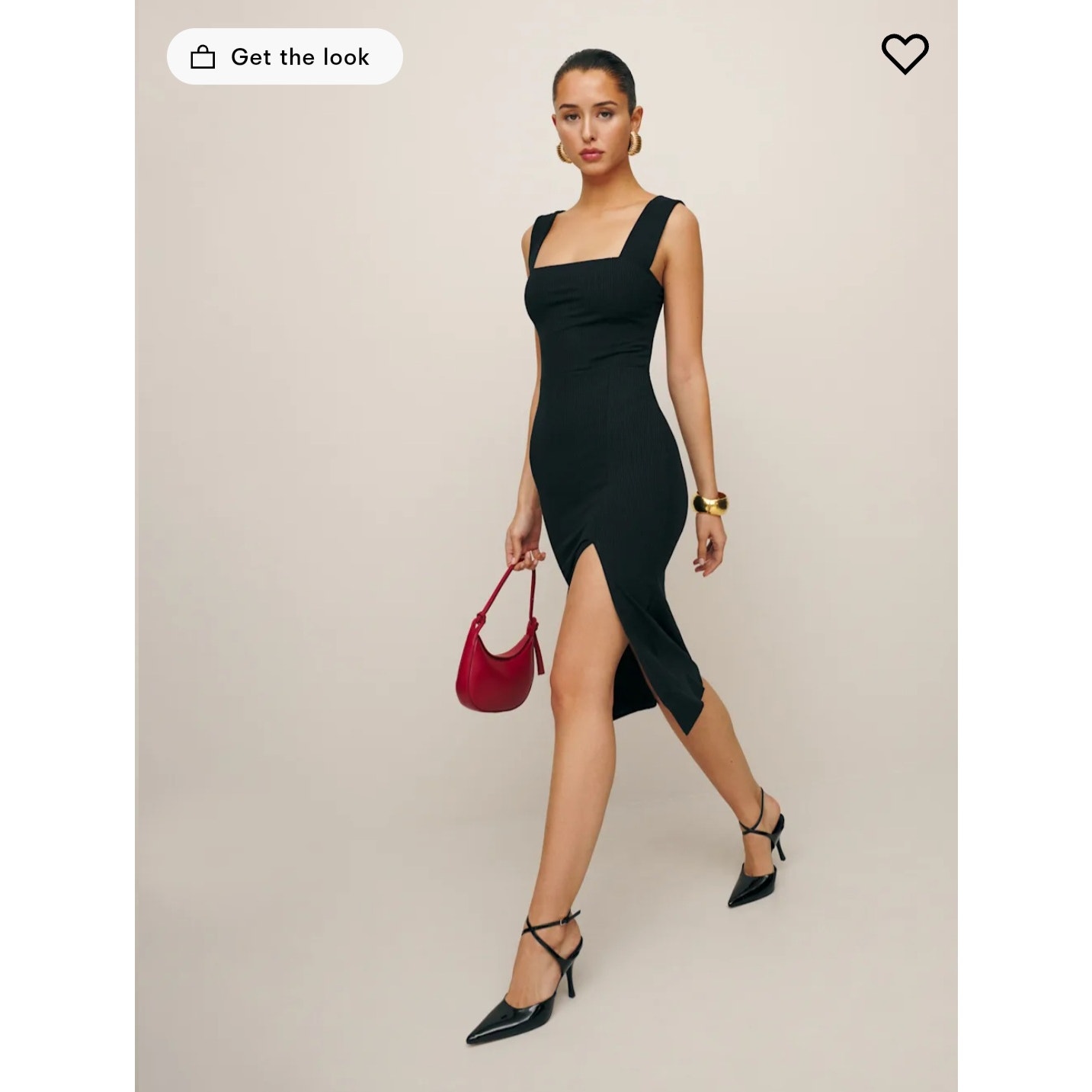 Reformation Black Cassi Knit Dress Ribbed Midi Dress NWT Size Small